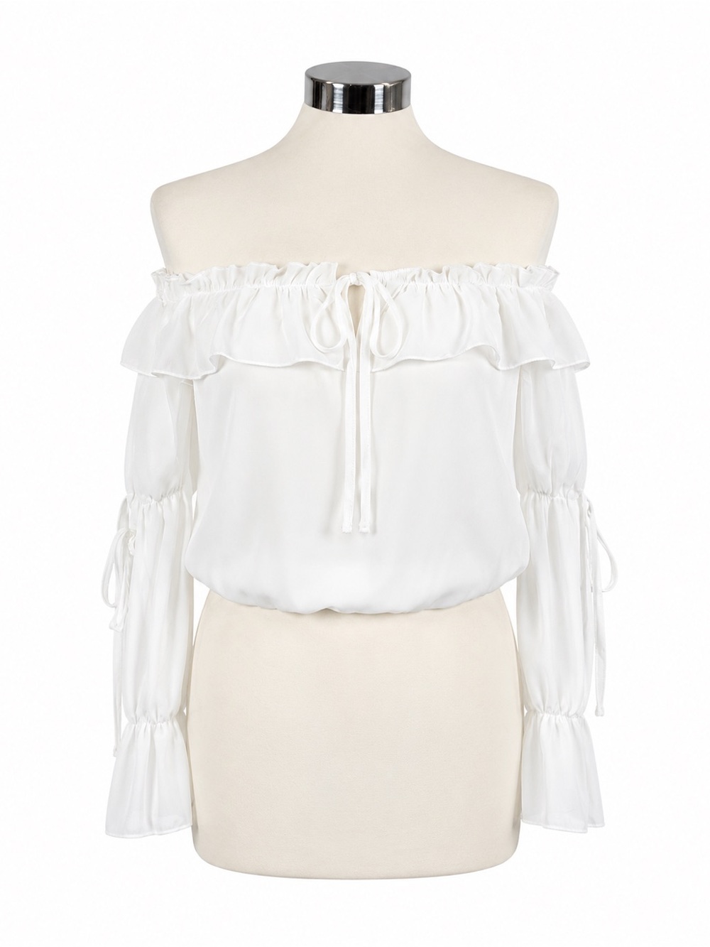 NWT Showpo Off-Shoulder Ruffle Blouse in White